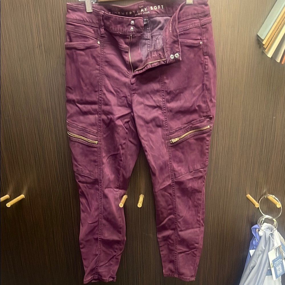 White House Black Market Purple Ankle Cropped Jeans Fashion-Forward